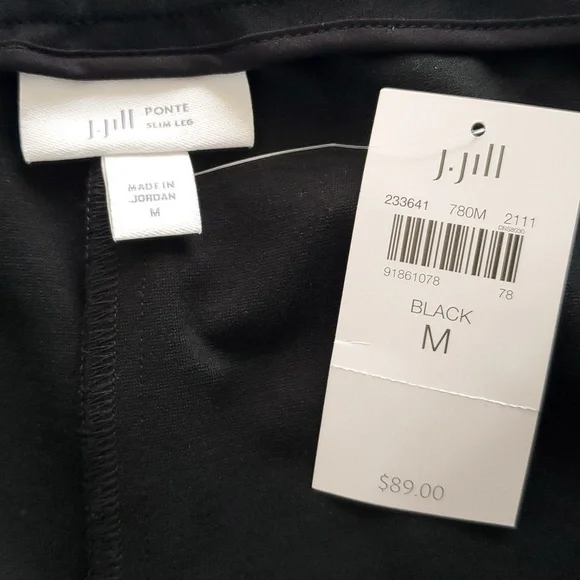 "J. JILL" PONTE SLIM LEG, Pull On PANT SIZE M, COLOR BLACK - Picture 6 of 12